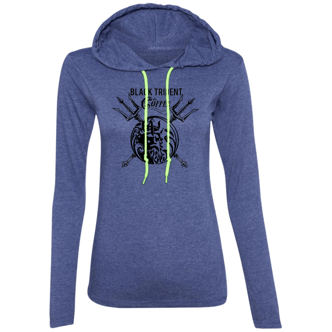 Black Trident Coffee  Ladies' LS T-Shirt Hoodie