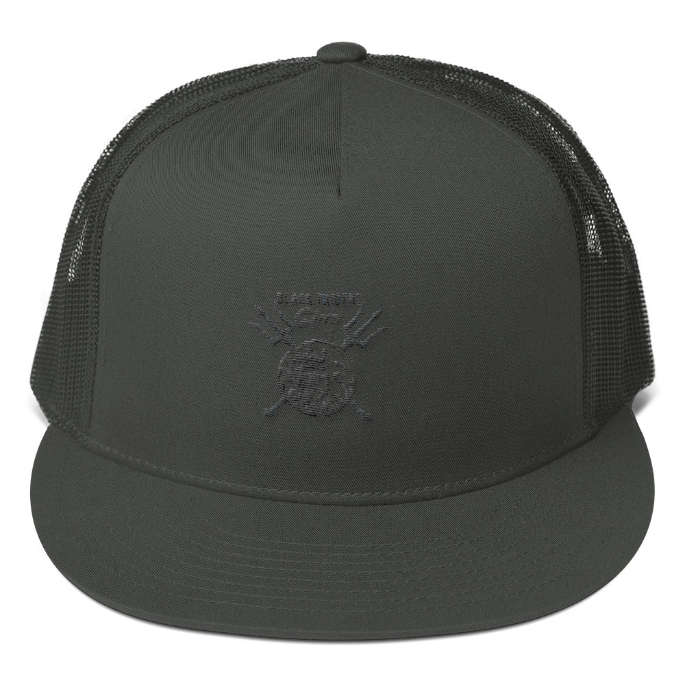 Black Trident Mesh Back Snapback - Black Trident Coffee 